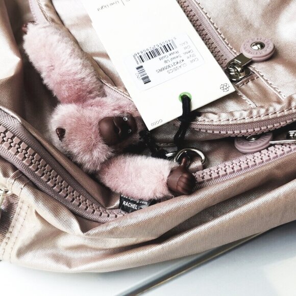 brand new Kipling reduced Large 44cm 15" Laptop Seoul Backpack rose gold pink - Picture 5 of 15